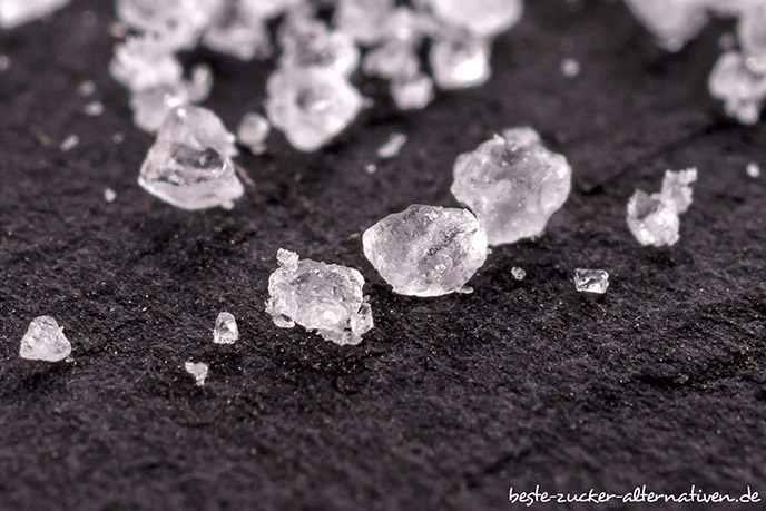 Stark vergrößerte Kristalle der Zuckeralternative Xylit